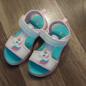 EUC Carters Girls Unicorn Light Up Sandal